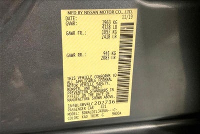 2020 Nissan Altima 2.5 S