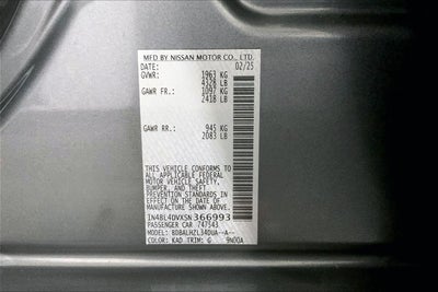 2025 Nissan Altima SV