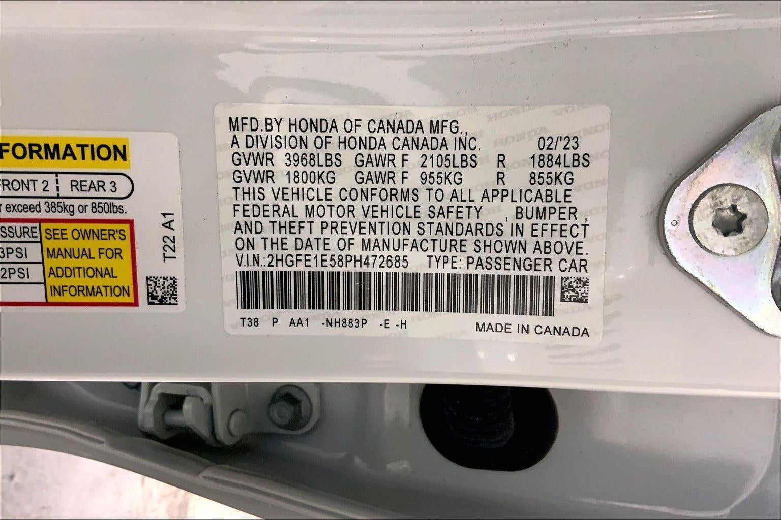 2023 Honda Civic Si 4DR MT