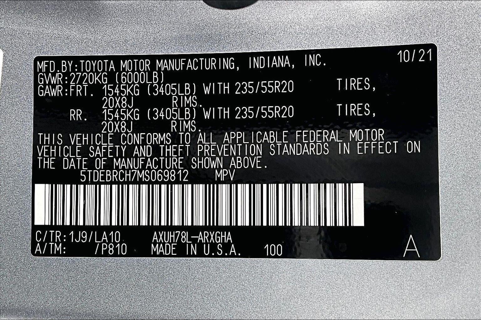 2021 Toyota Highlander Hybrid Platinum