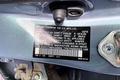 2019 Honda Civic Hatchback EX