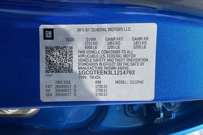 2020 Chevrolet Colorado ZR2