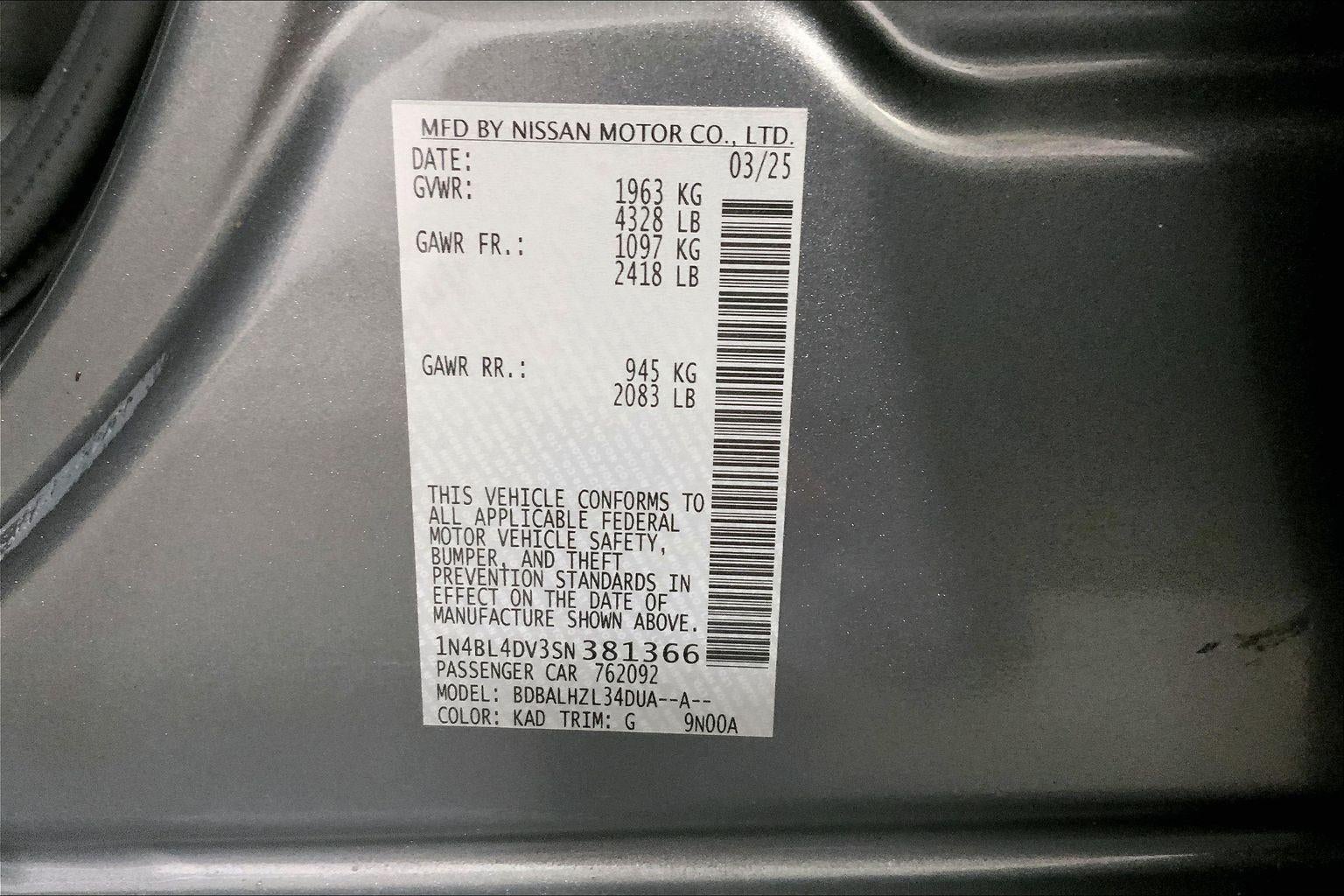 2025 Nissan Altima SV