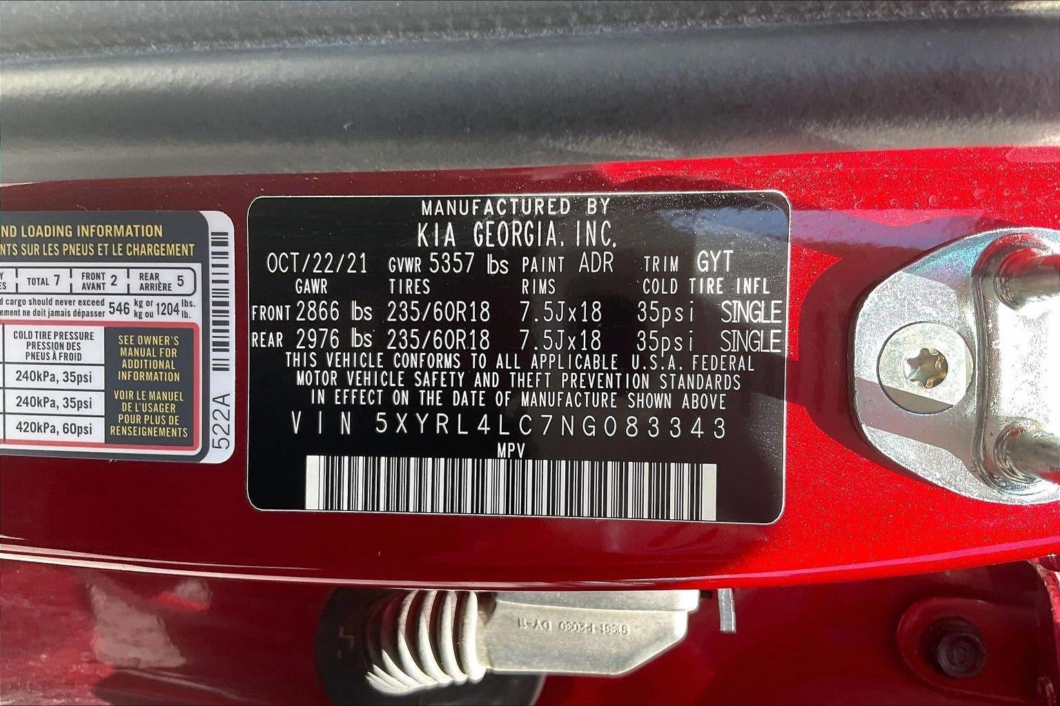 2022 Kia Sorento S
