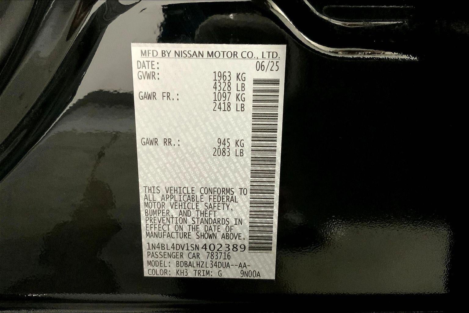 2025 Nissan Altima SV