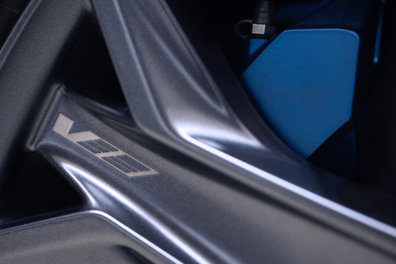 Close-up of the 2026 OPTIQ-V Brembo Performance Front Brakes | Cable Dahmer Cadillac of Kansas City in Kansas City MO