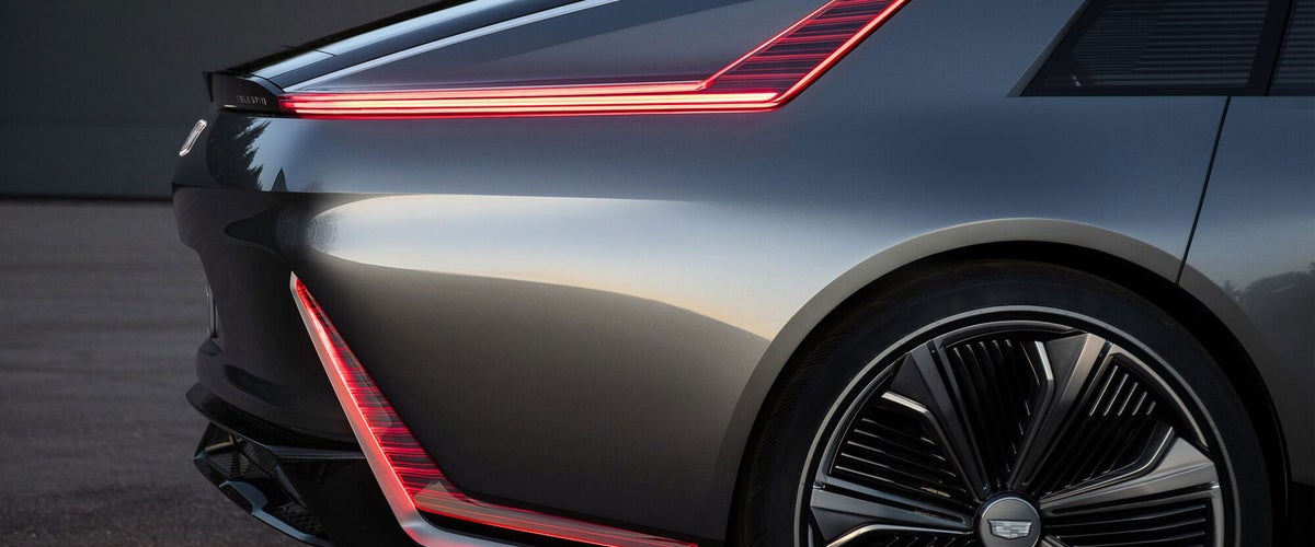 Rear view of a grey Cadillac Celestiq