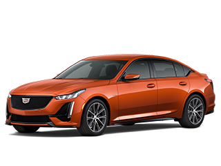 Front-side view of a Cadillac CT5-V vehicle