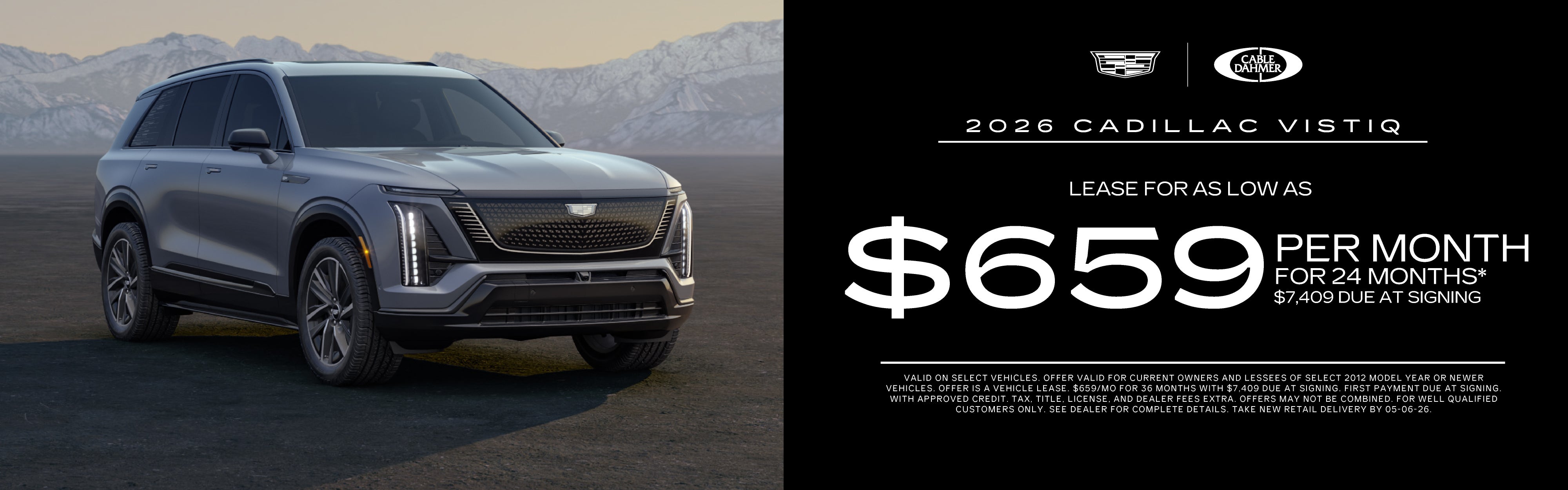 Lease as low as $659/mo for 24 months with $7,409 due at sig