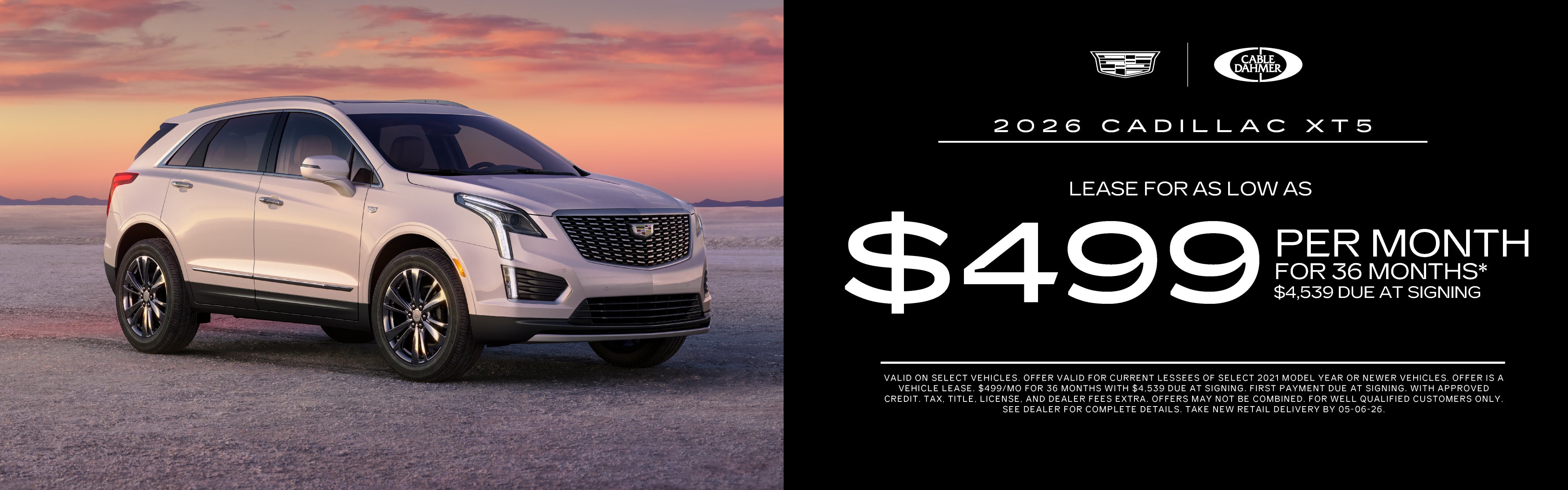 Lease as low as $499/mo for 36 months with $4,539 due at sig